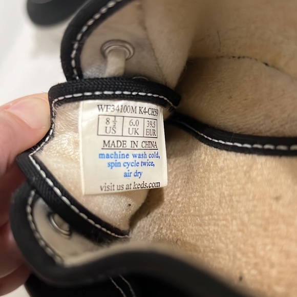 Black Lace Up Keds Sneakers Size 8.5 White Shoe Strings Laces Used - Picture 7 of 16